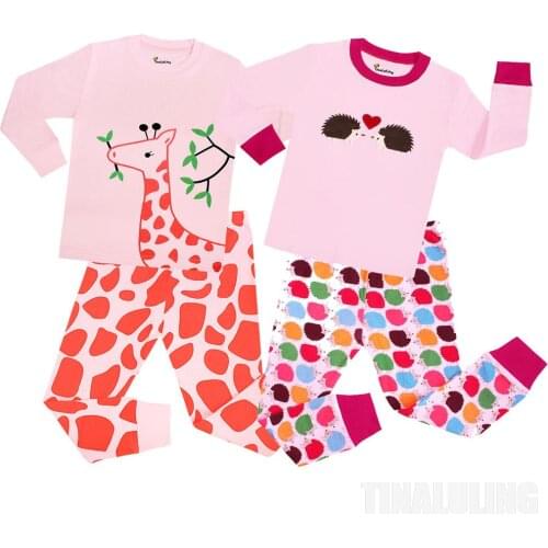 Boy Dinosaur Pyjamas Animal Full Sleeve Nightwear Suit Toddler Spring Fall Fawn Pyjama New Fashion Girls Santa Claus Pajamas