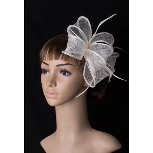 Nice Sinamay Wedding Bridal Headwear For Formal Event Occasion Fascinators Hats Hair Clip Fancy Feathers Bride Hair Accessories