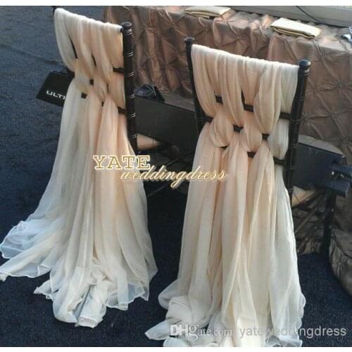 Gorgeous Chiffon Ruffles Chair Sash 60 Pieces/Set 2014 Wedding Decorations Anniversary Party Banquet Accessory In Stock