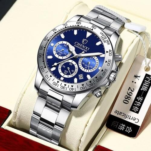 Womage Mens Stainless Steel Watch