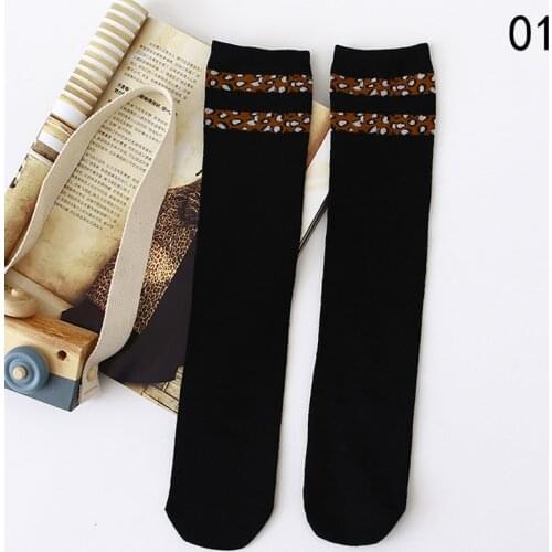 Women Leopard Print Socks Spring Autumn High Street Popular Leopard Socks Sexy Wild Trendy Animal Print Warm Socks