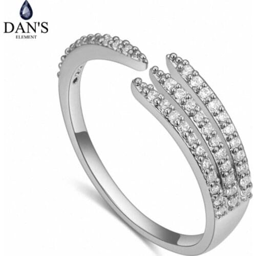 DANS Element Brand Real AAA Zirconia Micro Inlays Rose Gold Color Ring Party For Women Valentine Gift 129816