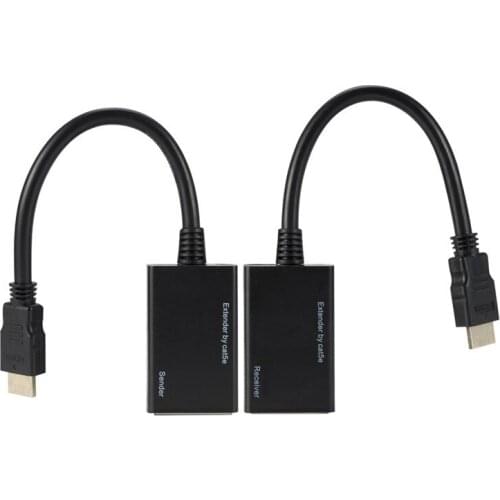 1 Pair 30M HDMI-compatible Extender Over RJ45 CAT5e CAT6 UTP LAN Extender Repeater 1080P 3D Extension Cord for PS3 DVD HDTV