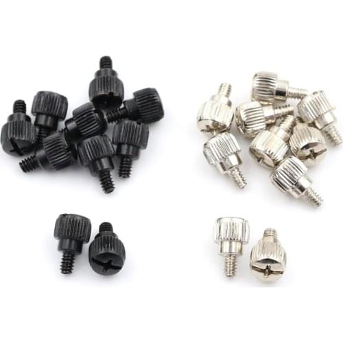 10pcs Computer Case Screw Hand Tighten Thumb Screw Black Or Nickel