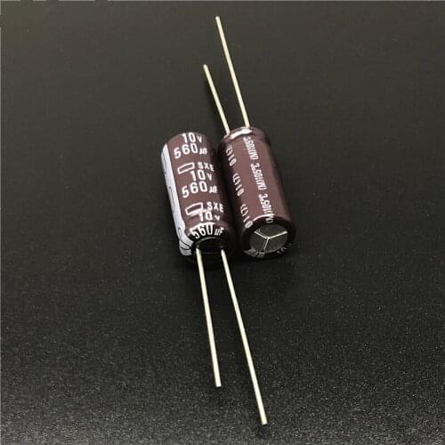 100pcs 560uF 10V NIPPON NCC SXE Series 8x20mm Low Impedance 10V560uF Motherboard Electrolytic Capacitor