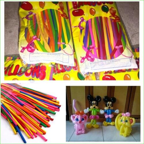 100pcs/pack Mix color balloon Wedding Birthday Party Decoration Magic Ballons Assorted Latex Long Balloon