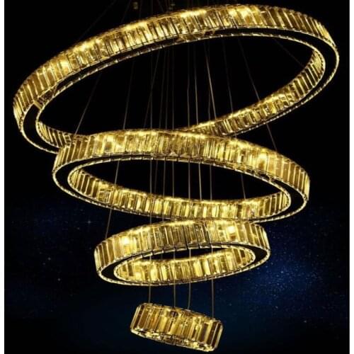 2021 Modern led crystal chandelier living room villa luxury staircase cristal lamp large home decor light fixture with