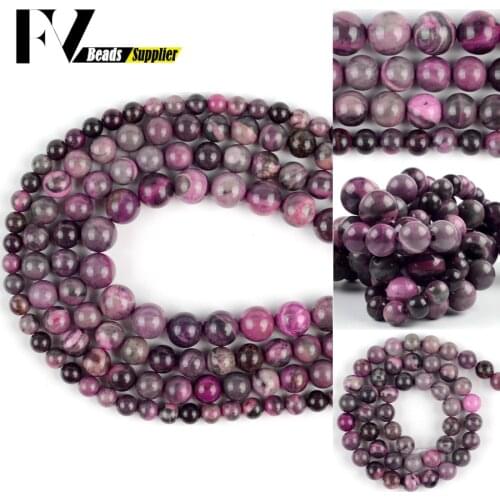 6mm-10mm Natural Rose Red Flower Jades Round Loose Spacer Stone Beads For Needlework Jewelry Making Diy Necklace Bracelet 15