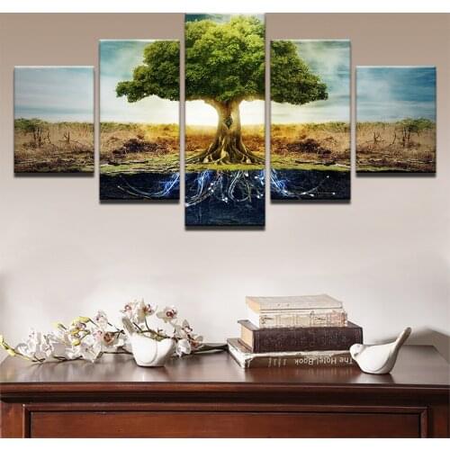 Diamond Pictures Plant Embroidery Home Decor 5 Pcs Painting Root Of The Tree Full Round Drill Cross Stitch Gift Handmade Wall