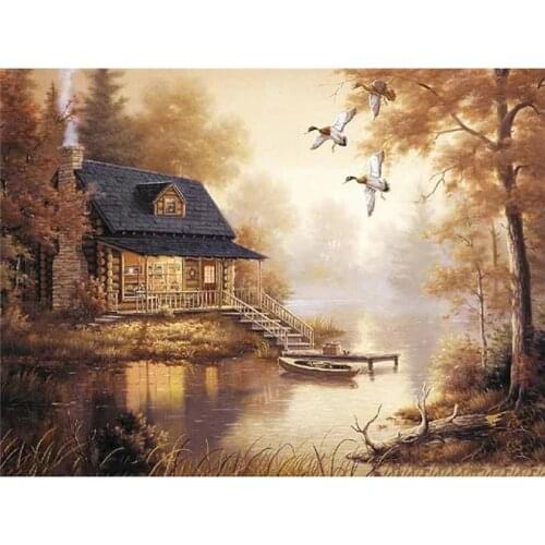 Full Square/Round Drill New 5D DIY Diamond Painting "Forest house" Embroidery landscape Cross Stitch 5D Home Decor Gift P851