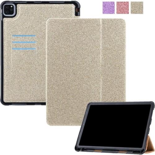 For iPad 2021 Case 11 inch Shinning Glitter Folding Stand Tablet Cover For iPad Pro 11 Case 2021 2020 With Pencil Holder