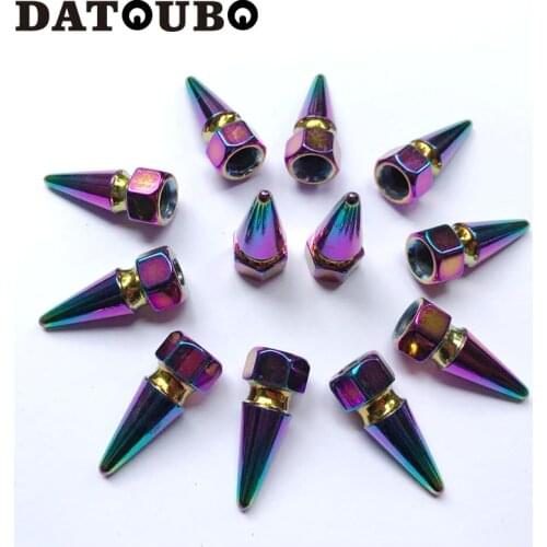DATOUBO wholesale 200 pcs aluminum multi Neon color valve stems cap,long spike universal Schrader car bike truck tire Valve cap