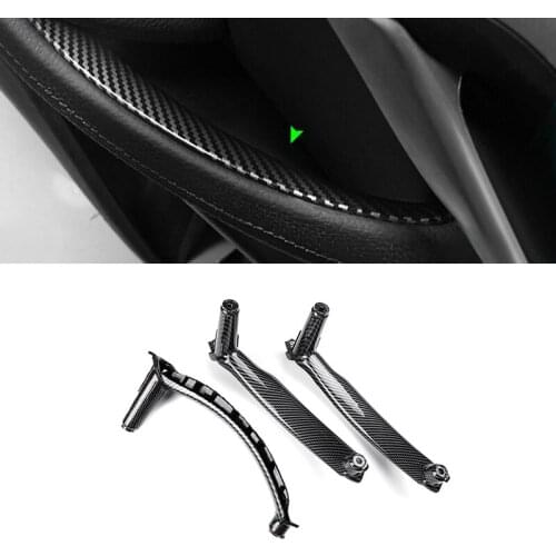 For BMW X5 X6 E70 E71 2008 2009 2010 2011 2012 2013 3pcs Carbon Texture Interior Door Handle Panel Door-Pull Replacement Cover