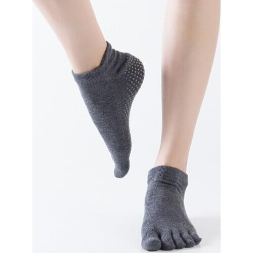 DUVEIL Cotton Women Anti-skid Yoga Sports Socks 5pcs/lot Backless Dance Ballet Terry Thickening Fitness Floor Socks Five finger