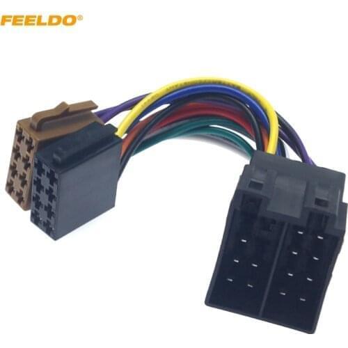FEELDO Universal Female To Male Car Stereo Radio ISO Wiring Harness Adapter Lead #HQ3687