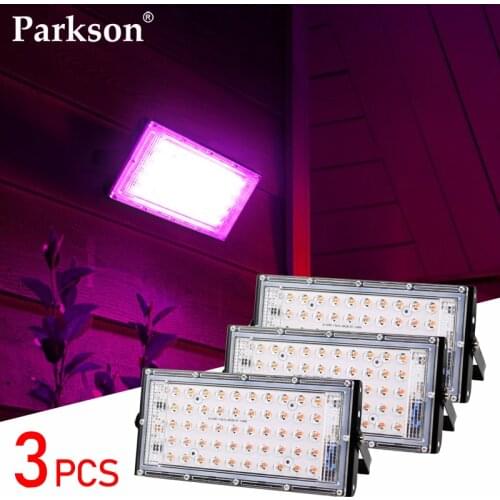 3Pcs/lot LED Grow Light Phyto Lamp AC220V 50W LED Full Spectrum Floodlight LED Grow Greenhouse Hydroponic Indoor Plant Spotlight