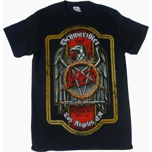 Short Sleeve T shirt, Slayer, Size Small, Band shirt Music, Black, metal, eagle Fashion Summer Paried T shirts