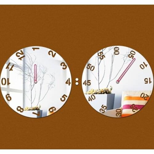 2019 hot direct selling real Twins mirror acrylic wall stickers novelty fashion quartz clock living room new watch