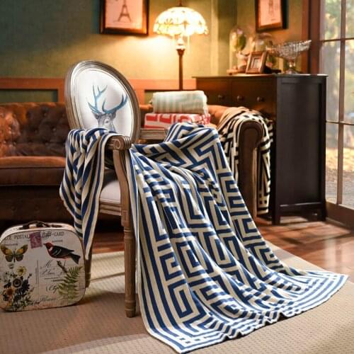Cotton Geometric Pattern knitted blanket Jacquard thread blanket lunch break lazy blanket double-sided Air Conditioning blanket
