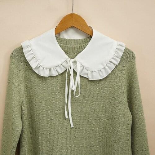Korean Style Women Doll Fake Collar Shawl Girls Ruffles Half Shirt Shawl Wrap Lapel Detachable Collars Necklace False Collar