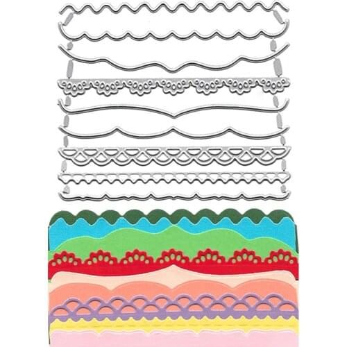 Lace For Crafts 9PCs/Set Border Metal Cutting Dies For Scrapbooking Album Decorative Embossing DIY Paper Card Making Stencils