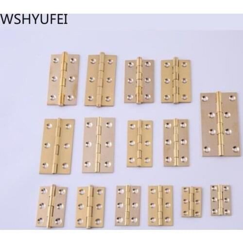WSHYUFEI Cabinet brass Hinges Furniture Decoration Door Drawer Decorative Hinge For Jewelry Wooden Box Home hardware 2 pcs