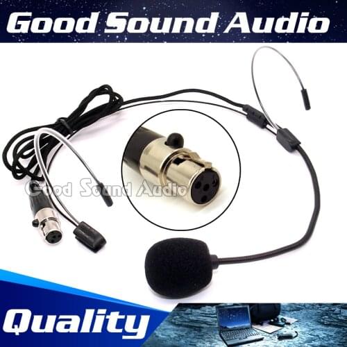 Mini XLR 4 Pins TA4F Double Earhook Head Worn Headset Microphone Head-Mounted Mic Headband Microfone For SHURE Wireless System