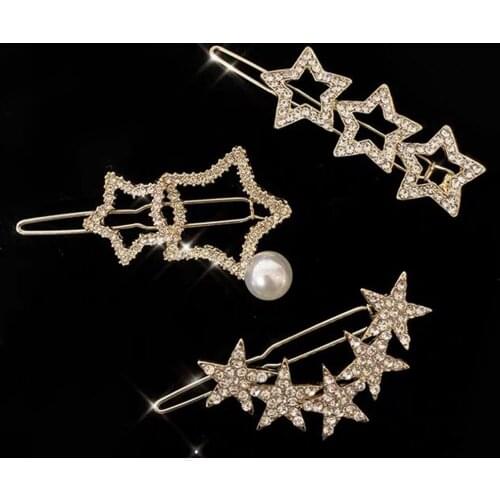 Fashion Metal Leaf Hair Clip Barrettes Hairpin Barrette Hair Claws Women Girls Trend Charm Five Stars