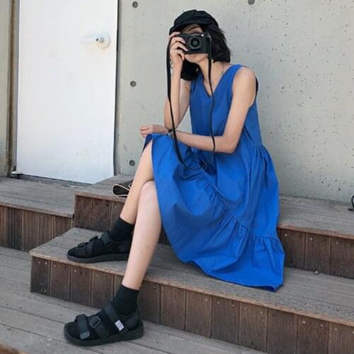 Fashion korean Women Irregular ruffled dress,streetwear V-neck cotton long party dress,plus size sexy Bohemian beach dress M-8XL