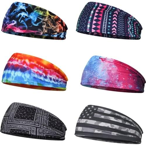 Mens Women Sweat Sweatband Headband Yoga Gym Running Stretch Sports Hair Wrap