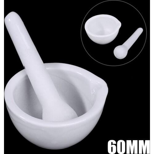 6ml Ceramic Porcelain Bowl and Pestle Mixed Mortar Set Laboratory Herbal Kitchen Supplies Grinding Medicine Hand Tool