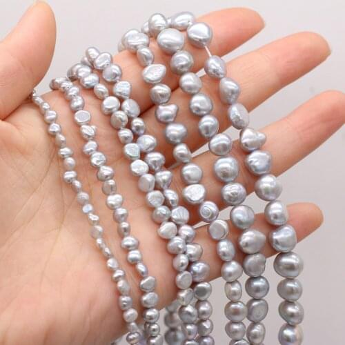 New Natural Freshwater Two-sided Light Gray Pearl Beads for Necklace Bracelet Accessories Jewelry Making DIY for Women Gift