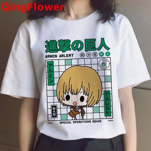 Attack on Titan Shingeki No Kyojin Titans Attack tshirt female white t shirt tumblr harajuku clothes t-shirt couple clothes
