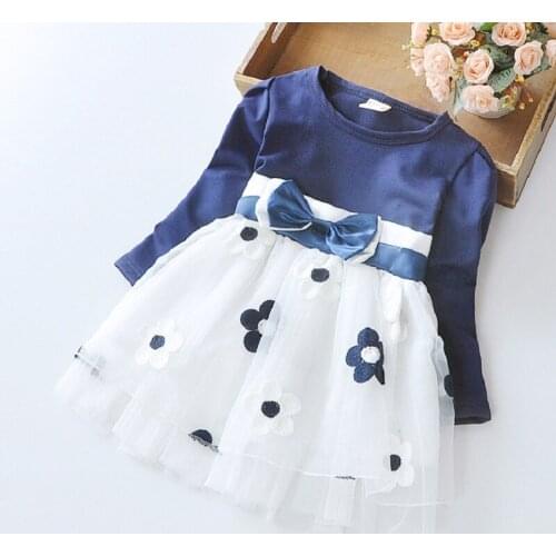 Princess Cute Flowers Baby Clothes For Little Girls Dress Party Casual Dresses With Butterflies Kids Spring Autumn 1 2 3 4 Years