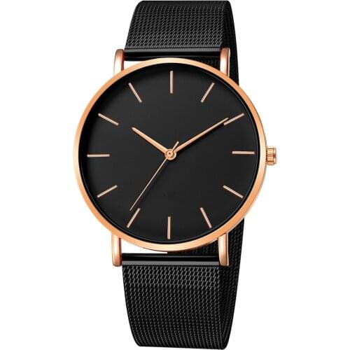 Simple Fashion Men Watches Ultra Thin Minimalist Business Male Wrist Watch Mesh Belt Stainless Steel Quartz Clock Reloj Hombre
