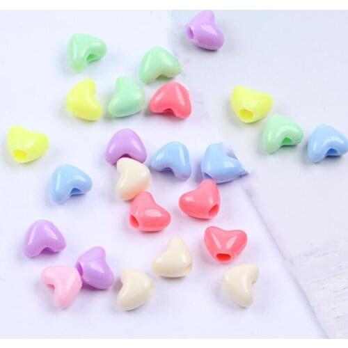 Mixed Colors Acrylic Heart/Skull Loose DIY bead Jewelry Findings big hole heart/skull beads accessory hole size 4mm