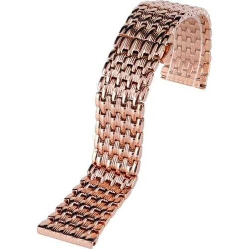 Luxury Rose Gold Stainless Steel Watch Band 18mm 20mm 22mm Watch Strap High Quality Bracelet Replacement