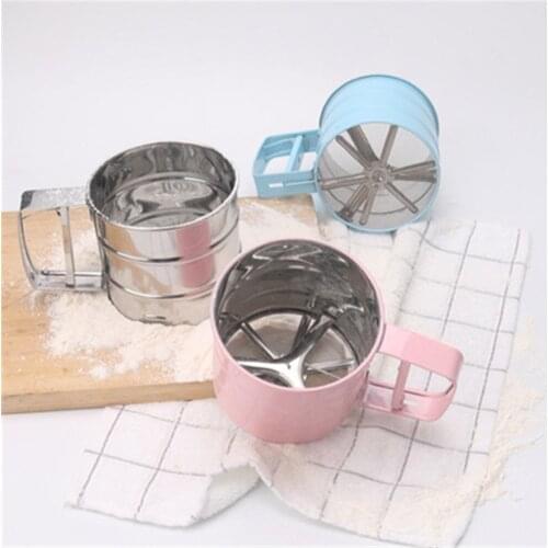 Handheld Sieve Cup Flour shaker Stainless Steel Powder Mesh Cake Baking Tools Pastry Tools For Cakes Decorating Pastry Tools