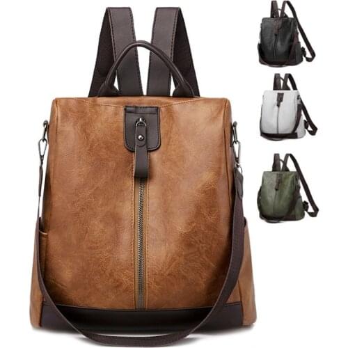 Fashion Women Retro Anti-theft Backpack Large Capacity Bag Classic Schoolbag for Teenagers Multifunctional Bagpack Dropshipping