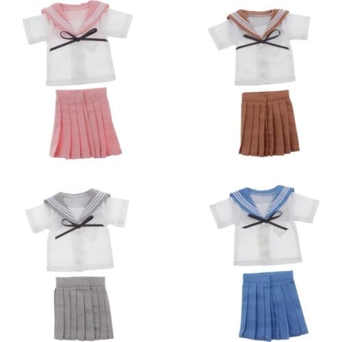 1/4 School Uniform Outfit for BJD Dollfie 17inch 18inch Dolls Clothes DIY