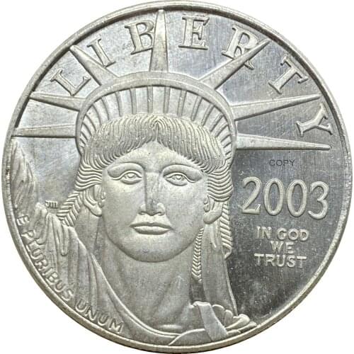 United States Of America 2003 Year Statue of Liberty 100 Dollars Eagle Bullion Coinage Plated Silver Copy Commemorative Coins