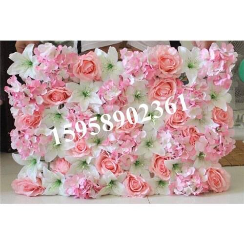 SPR Free Shipping 10pcs/lot mix lily/rose/ Hydrangea wedding flower wall artificial flowers backdrop lawn/pillar decoration