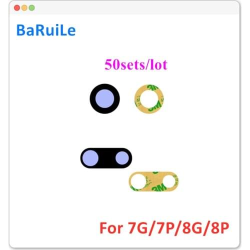 BaRuiLe 50sets Back Camera Glass for iPhone 7 Plus 4.7" 8P 8Plus 8G Rear Cam Lens Cover Ring + 3M Sticker Adhesive Replacement