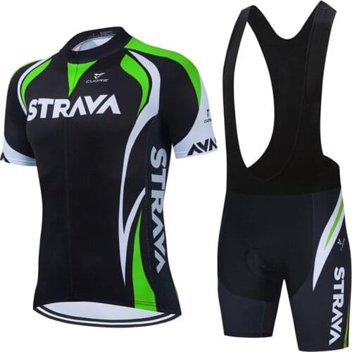 Strava 2021 New Ropa Ciclismo Jersey Bib Shorts Set Mountain Bike Set Bike Tights Triathlon Cycling Clothing Bike Uniform