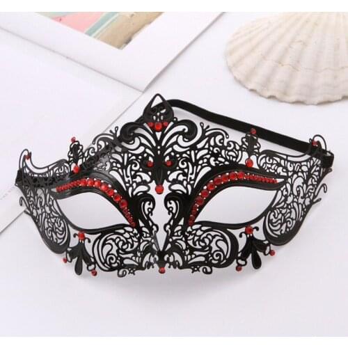 Venetian Masquerade Black Mardi Gras Costume Mascaras Halloween Mask Laser Cut Metal Carnival Mask