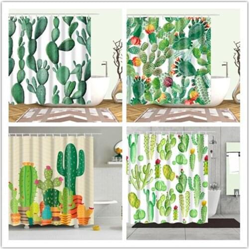 Shower Curtain Tropical Plants Cactus 3D Print Bathroom Polyester Waterproof for Bath Curtains
