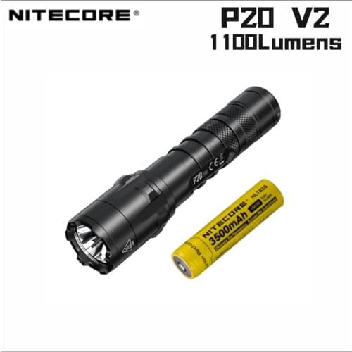 NITECORE P20V2 Tactical Flashlight Glare Light 1100 Lumens 10 Lighting Modes Self-defense EDC Flashlight For Outdoor Lighting