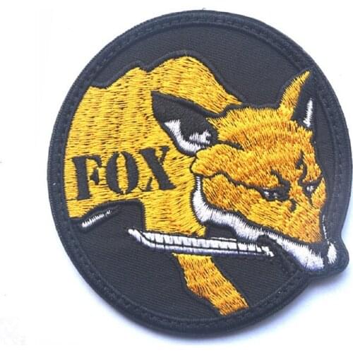 Embroidery Fox Hound Patch Cloth Tactical Patches Loop And Hook Military Patches For Clothing Jacket Hat Backpack Bag