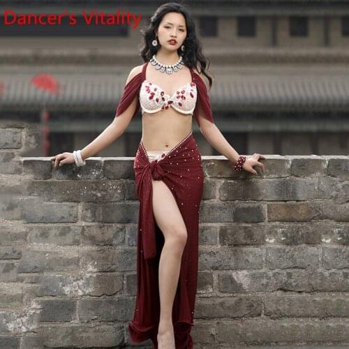 Gorgeous belly dance suit womens belly dance Bra Hip Skirt Maxi professional dance skirt Stage Show Dance Set