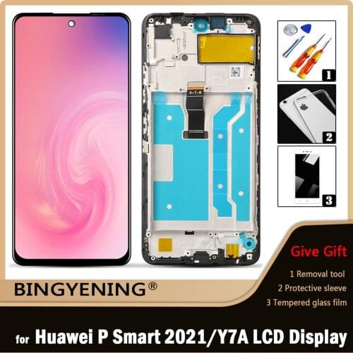For Huawei P Smart 2021/Honor X10 Lite LCD Display Screen Touch Digitizer Assembly For Huawei Y7A/Honor 10X Lite With Frame